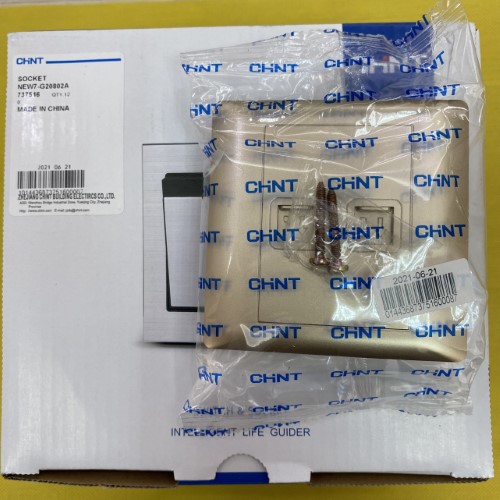 Bộ ổ cắm điện thoại đôi màu vàng